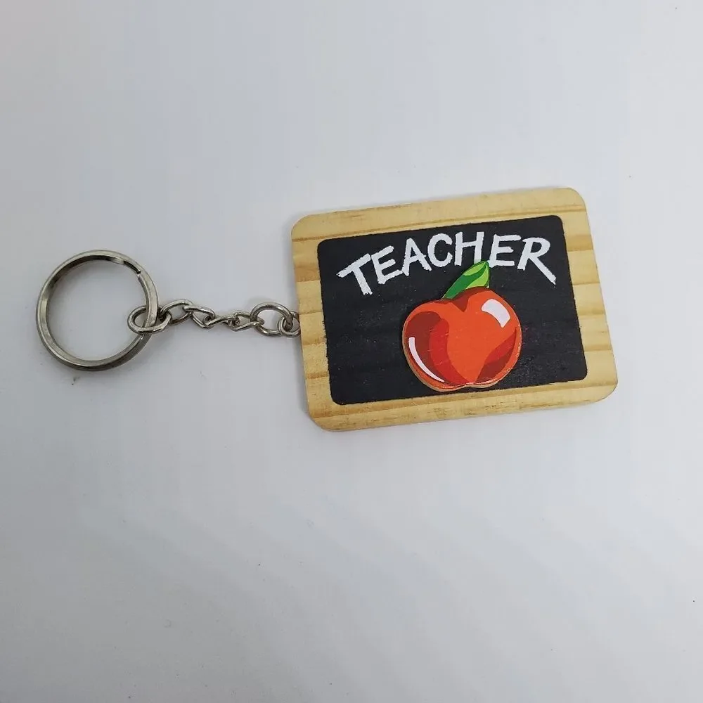 Avon Wooden Teacher Chalkboard Keychain